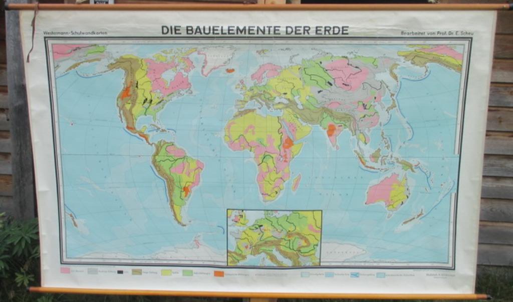 affiche scolaire très grande, Bauelemente der Erde, Antiquités & Art, Enlèvement