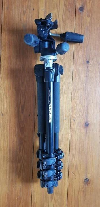 Manfrotto statief 290 MT294A4 + 804 RC2, Ophalen of Verzenden, Gebruikt, Balhoofd