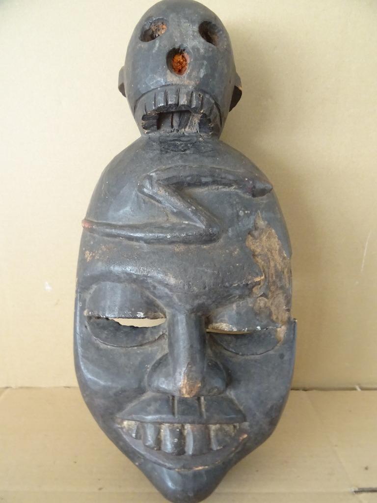 Afrikaans masker occult masker met schedel en slang 44cm, Ophalen of Verzenden