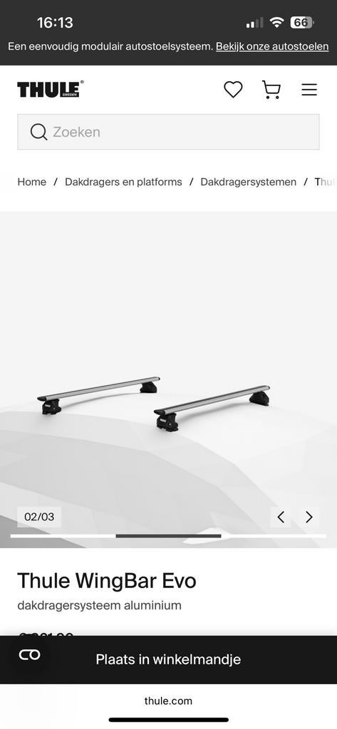 Thule dakdragers TE HUUR BMW 3serie, Ophalen, Zo goed als nieuw