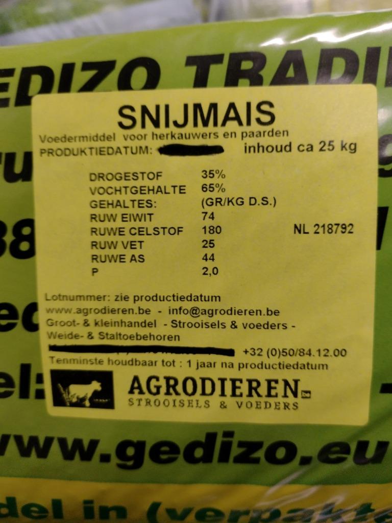 Snijmais vacuum - 25 kg - losse pak, Dieren en Toebehoren, Ophalen, Nieuw