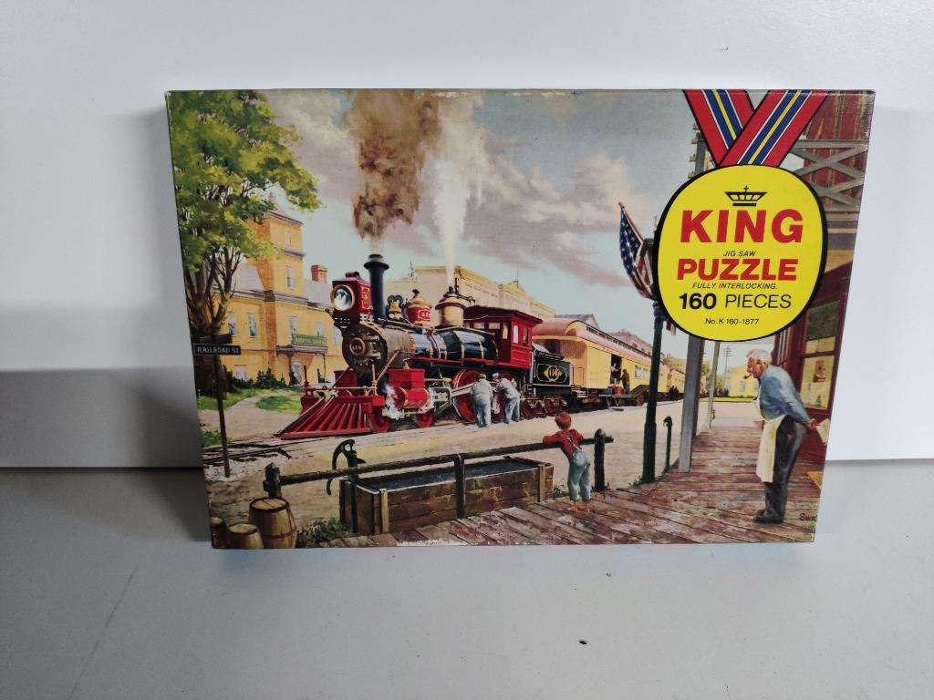 Vintage Jig Saw puzzel locomotief / trein  160 stukken, Ophalen of Verzenden, Zo goed als nieuw