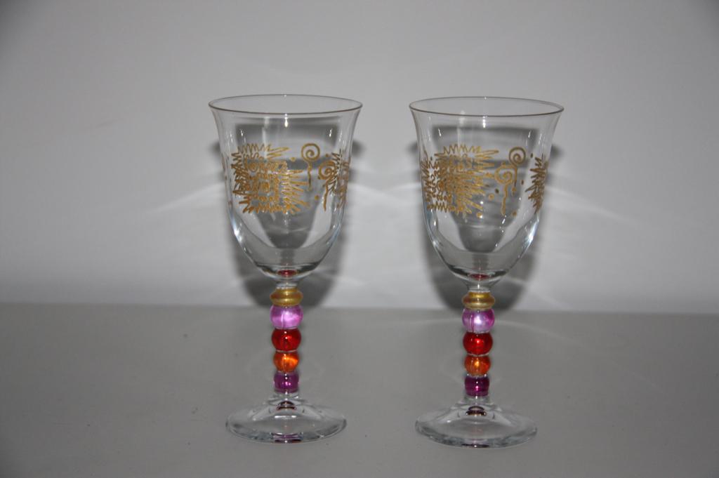 Feestelijk wijnglas of water glas * 2 stuks, Verzenden, Zo goed als nieuw, Overige typen