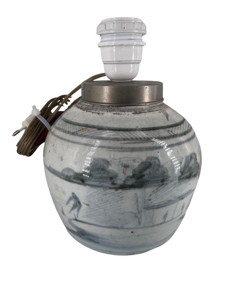 Pot à Gingembre en Porcelaine de Chine – Monté en Lampe