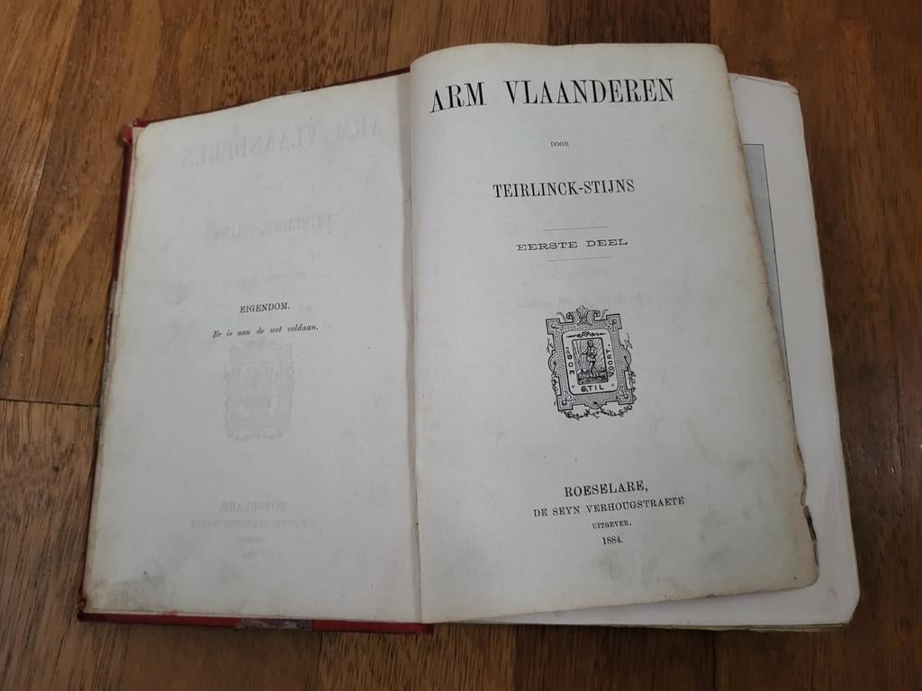 Arm Vlaanderen Teirlinck-Stijns 1884 eerste druk, Ophalen of Verzenden