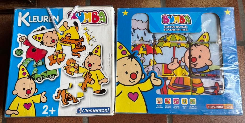 Bumba 9 stoffen blokken+Bumba 8 leerspellen., Kinderen en Baby's, Ophalen of Verzenden, Minder dan 10 stukjes, Zo goed als nieuw