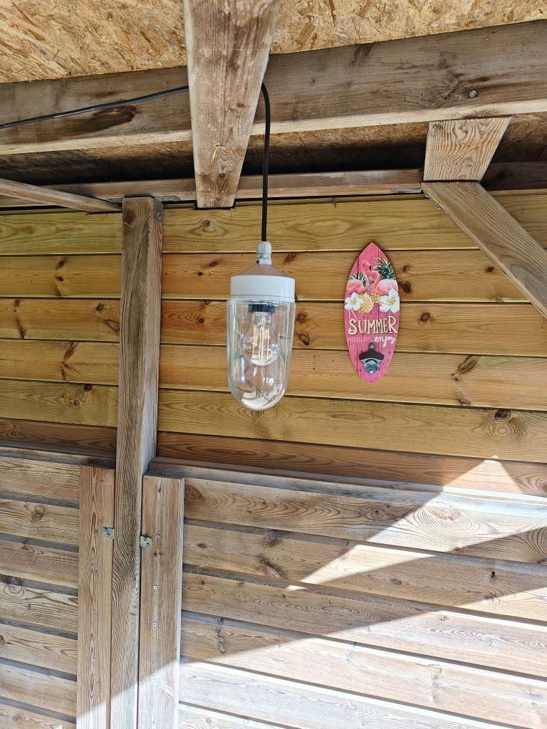 OUDE STALLAMP MET SCHUTGLAS., Antiek en Kunst, Ophalen of Verzenden