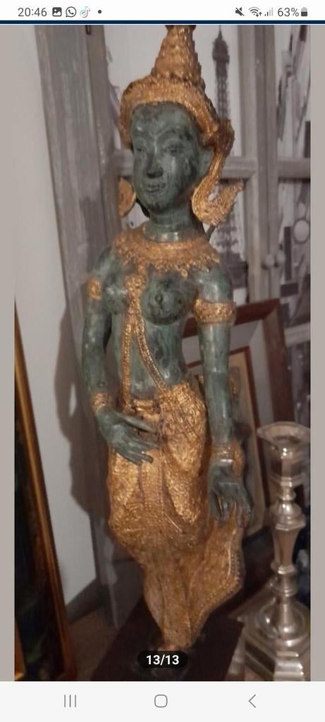 Superbe Bronze asiatique danseuse Balinaise Nue, Antiquités & Art, Enlèvement