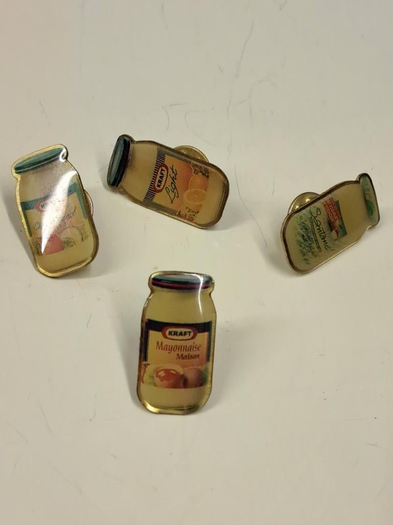4 épingles différentes pour mayonnaise kraft, Collections, Enlèvement ou Envoi, Comme neuf