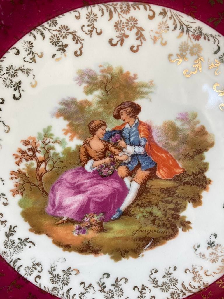 HK Bavaria - assiette - 24 carats - Fragonard - Allemagne, Enlèvement ou Envoi