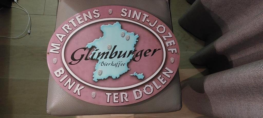 Alluminium wandbord GLIMBURGER . Biercafe, Verzamelen, Ophalen of Verzenden, Zo goed als nieuw, Reclamebord