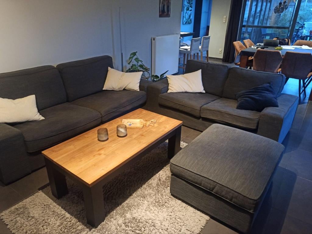 Zetel (3pers en 2pers) + salontafel(teak) ophalen maart 2026, Huis en Inrichting, Ophalen, Stof