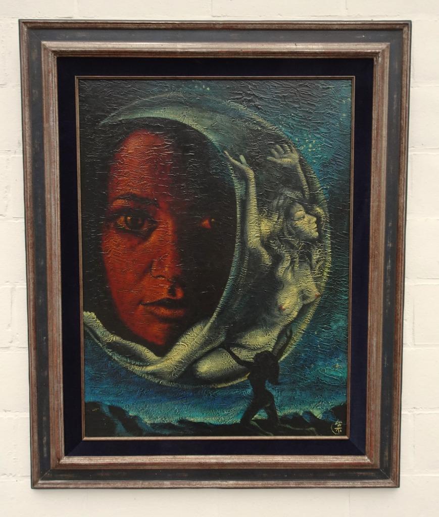 ROBERT BERGHMANS (LUC DE RO) PEIGNANT UNE HUILE NUE MODERNE, Enlèvement