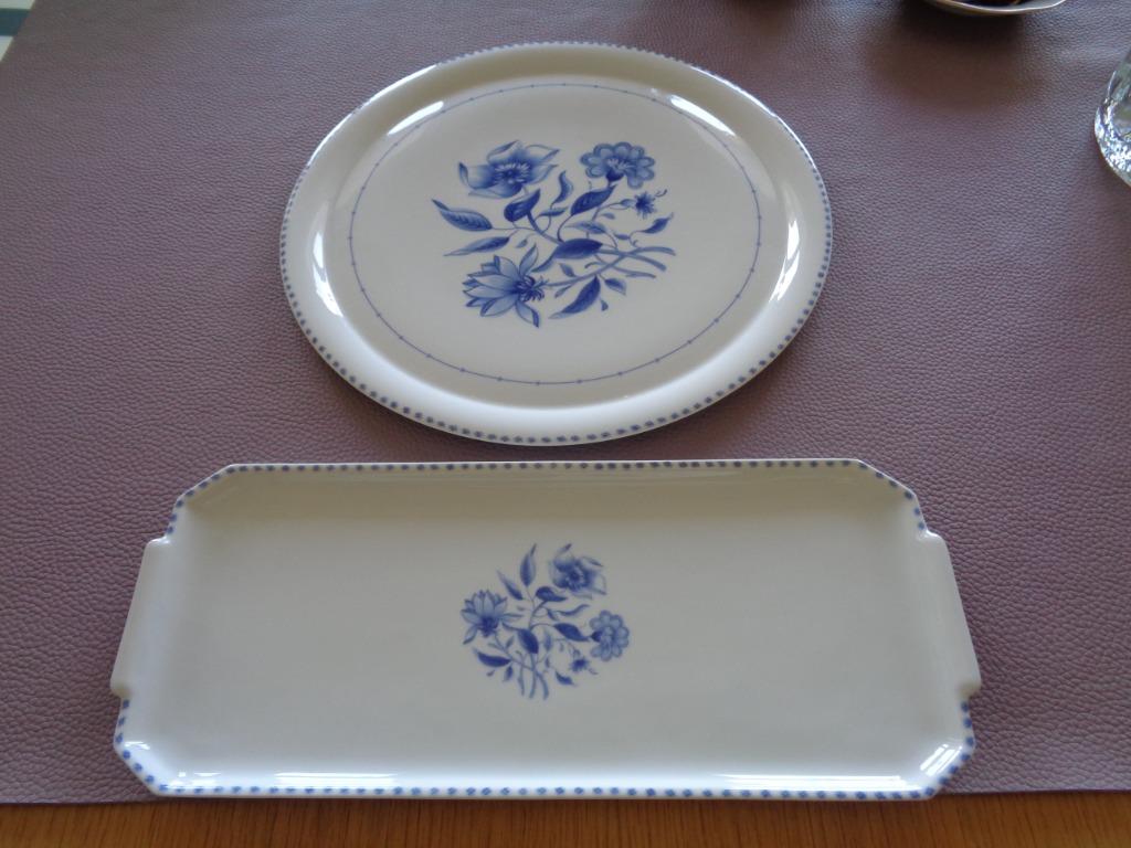 Taart en cake schotel porcelaine limoges lotus bleu, Enlèvement