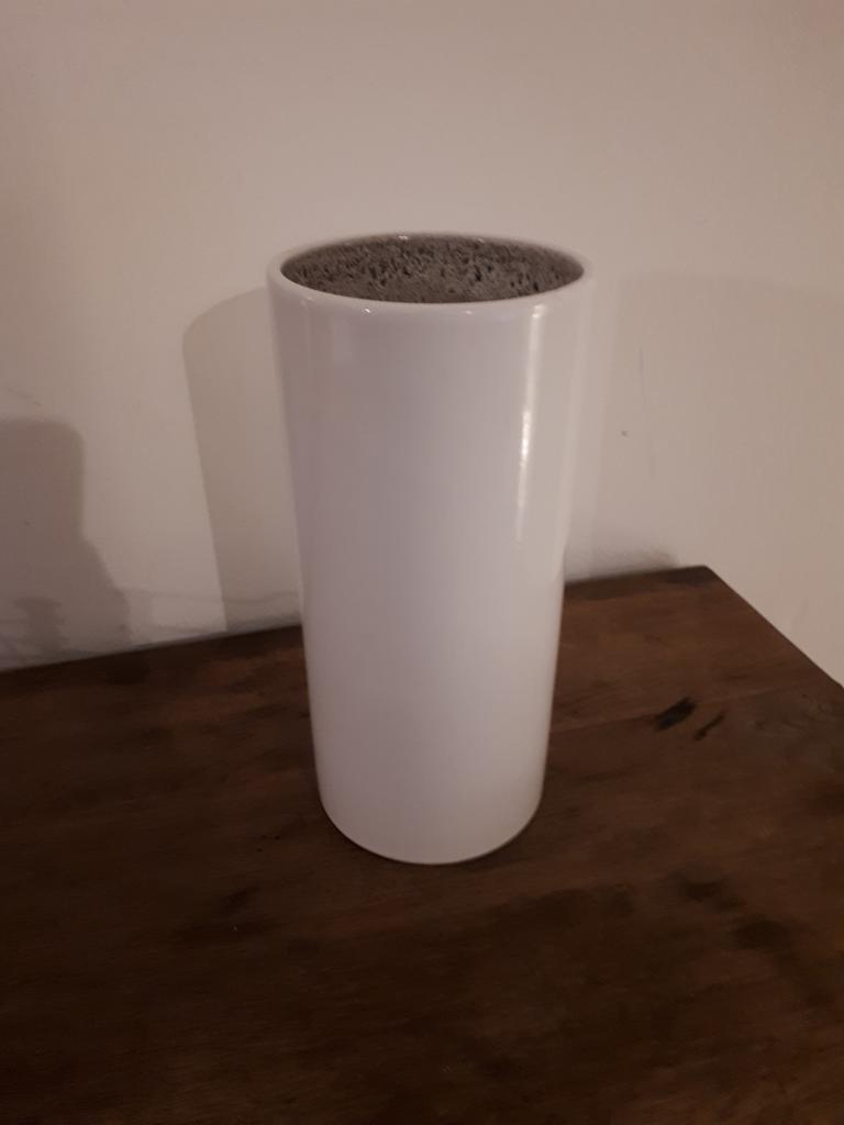 Vase blanc vintage des années 70, Enlèvement ou Envoi, Comme neuf, Blanc