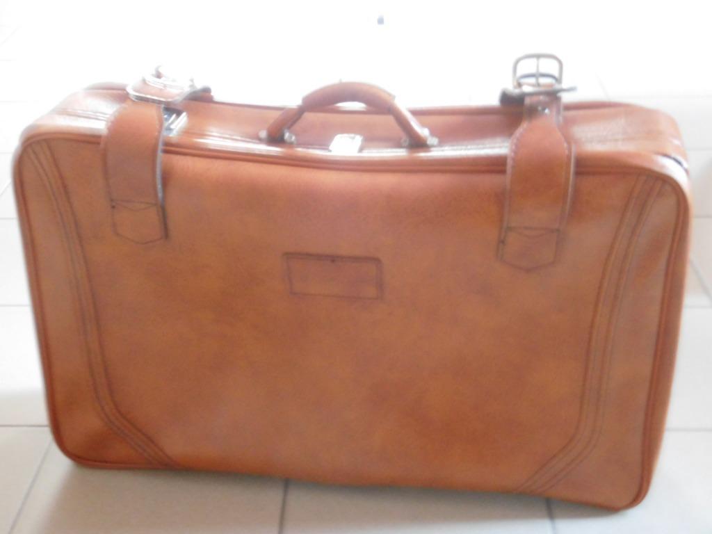 Vintage kunstleren koffer, Handtassen en Accessoires, Koffers, Gebruikt, Overige materialen, 60 tot 70 cm, 45 tot 55 cm, Ophalen of Verzenden