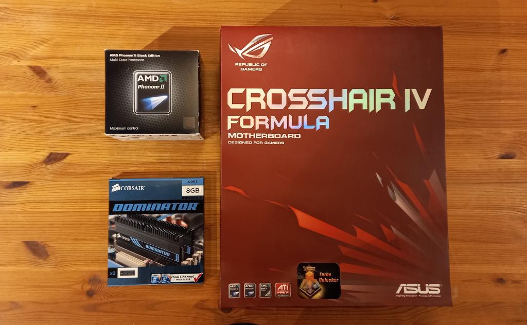 ASUS Crosshair IV Formula - Phenom II x6 1090t - 2x4 GB RAM, Gebruikt, DDR3, Ophalen of Verzenden, Socket AM3