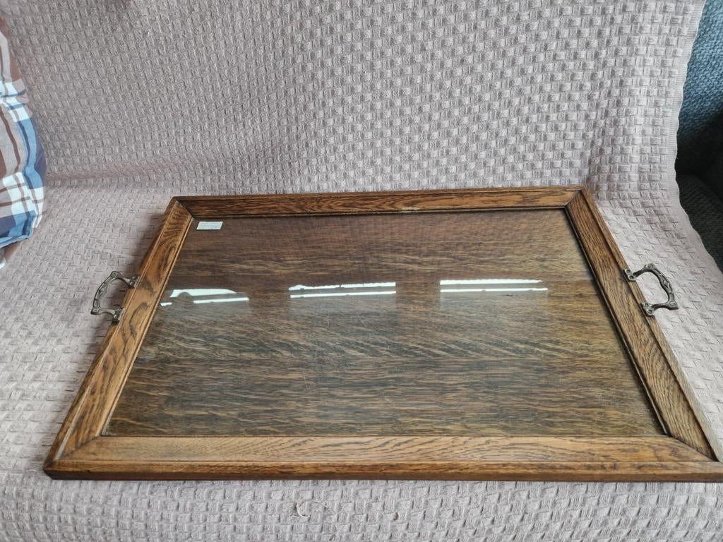 Oude engelse hout dienblad 70/45cm AFGEPRIJSD €15, Antiek en Kunst, Ophalen