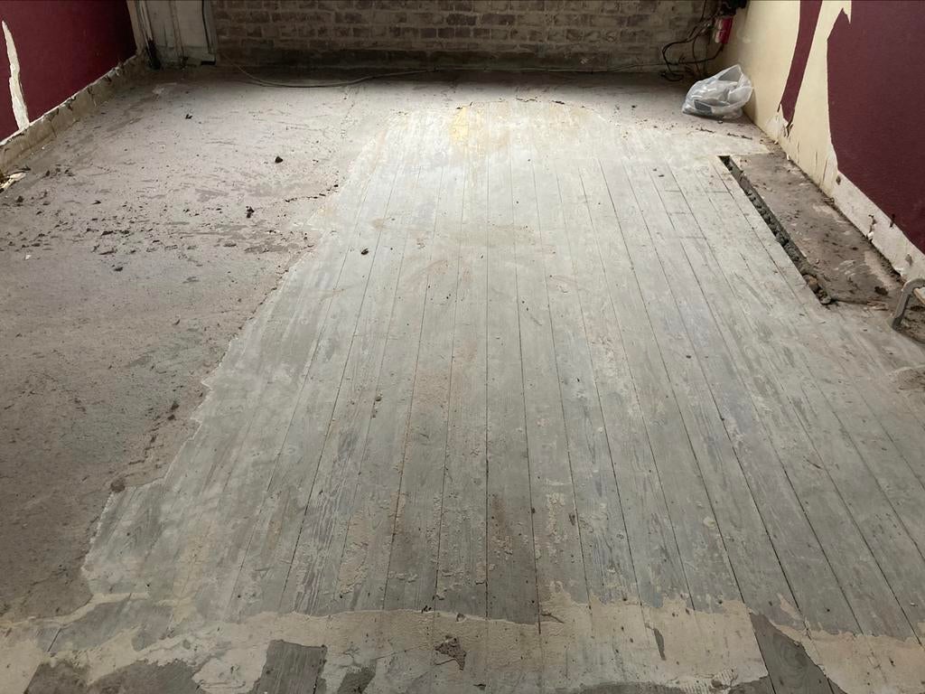 Oude planken vloer. 1915, Ophalen, Gebruikt, Vloerdelen of -planken, 10 m² of meer