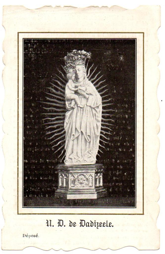 devotieprentje OLV Dadizele, Enlèvement ou Envoi, Utilisé, Carte ou Gravure, Christianisme | Catholique