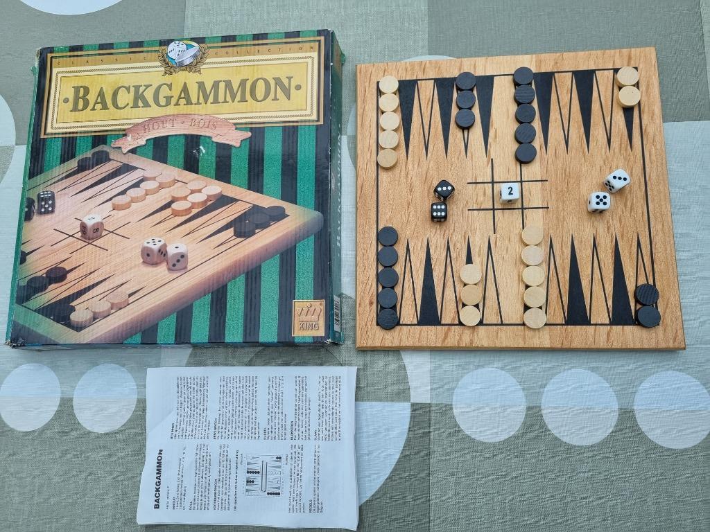 Backgammon, bordspel voor 2 personen., Hobby en Vrije tijd, Ophalen of Verzenden, Zo goed als nieuw