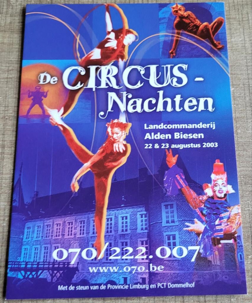 De Circusnachten - Alden Biesen (2003): postkaart, Ophalen of Verzenden, 1980 tot heden, Ongelopen, Cultuur en Media