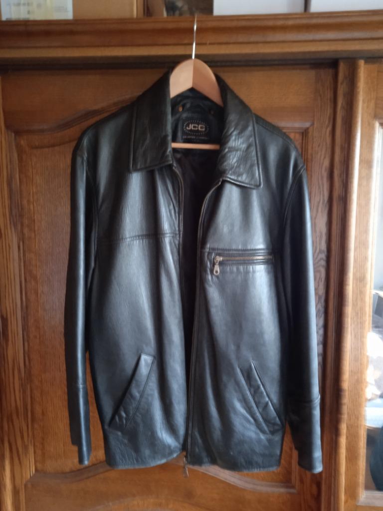 Veste en cuir noir jbc., Enlèvement, Porté, Taille 48/50 (M), Noir