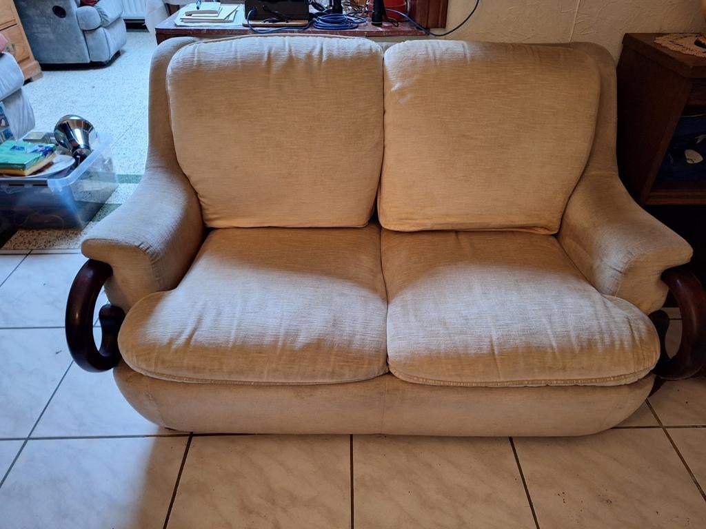 1 divan 2 pers. + 2 fauteuils en tissus, Enlèvement, Tissus