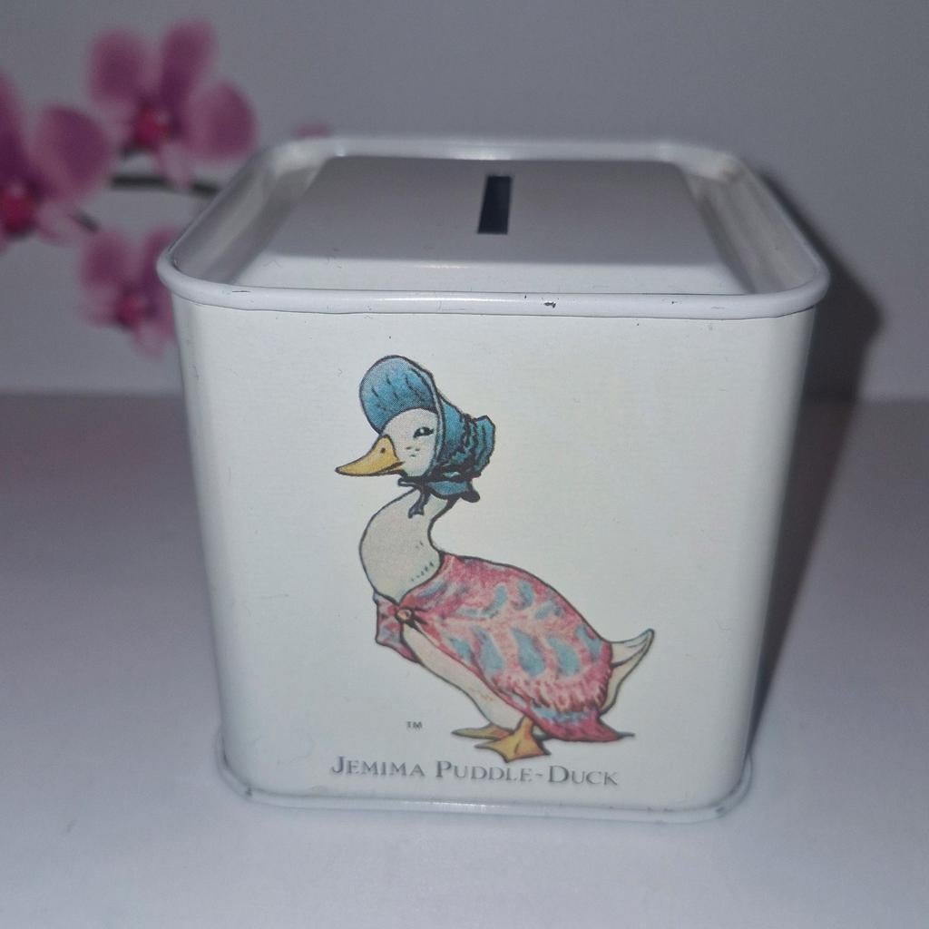 🩷 Tirelire Beatrix Potter, Enlèvement ou Envoi, Utilisé, Métal ou Fer blanc, Autres thèmes