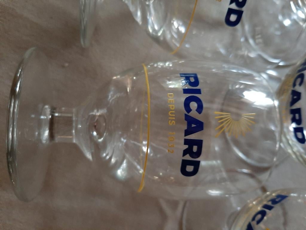 Ricard glaasjes, 10 cm, 7 stuks aan 3€/st., Ophalen of Verzenden, Zo goed als nieuw