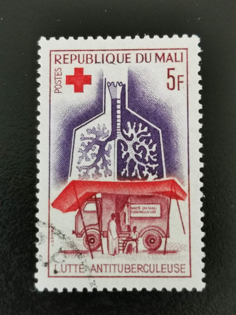 Mali 1965 - gezondheidszorg - Rode Kruis - TBC, Postzegels en Munten, Ophalen of Verzenden, Overige landen, Gestempeld