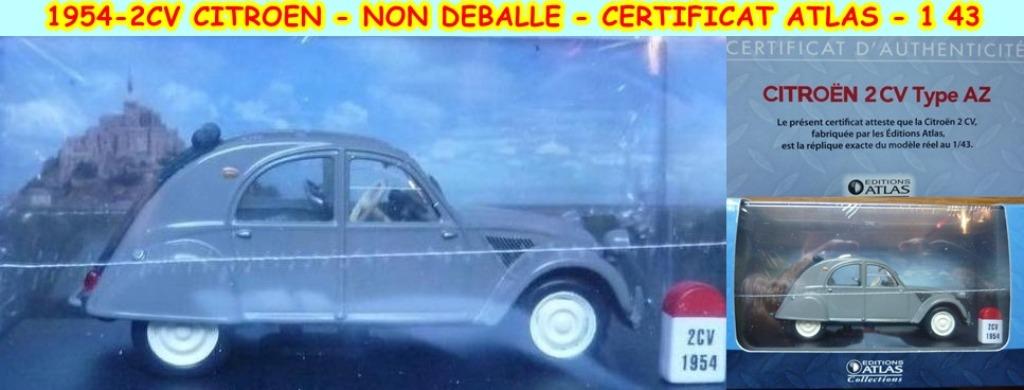 1954-2CV CITROEN - NON DEBALLE - CERTIFICAT ATLAS - 1 43, Envoi, Neuf, Voiture, Autres marques