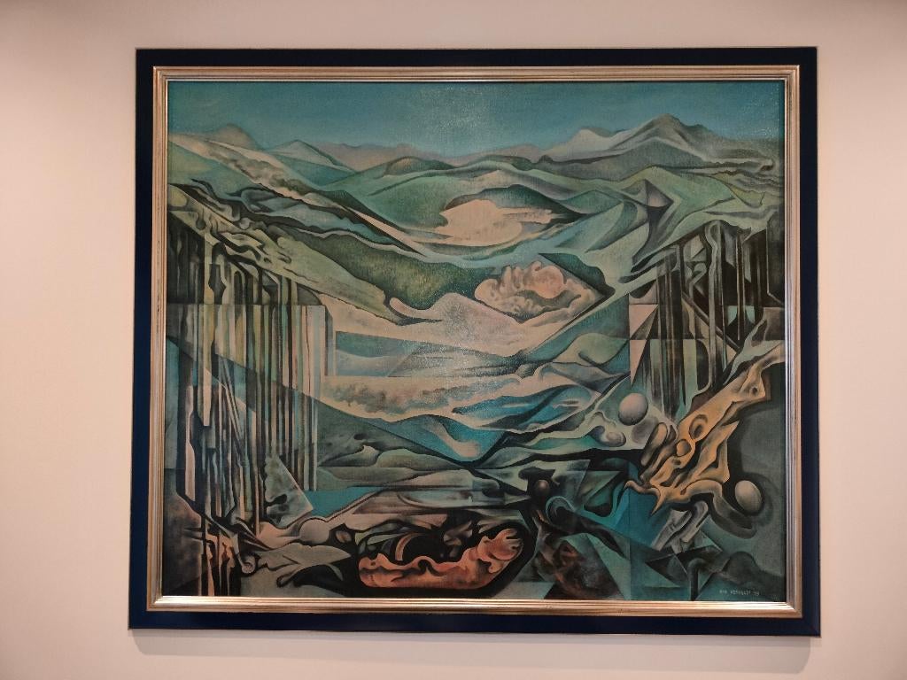 schilderij Rik Verhelst - Auvergne, Antiek en Kunst, Ophalen of Verzenden