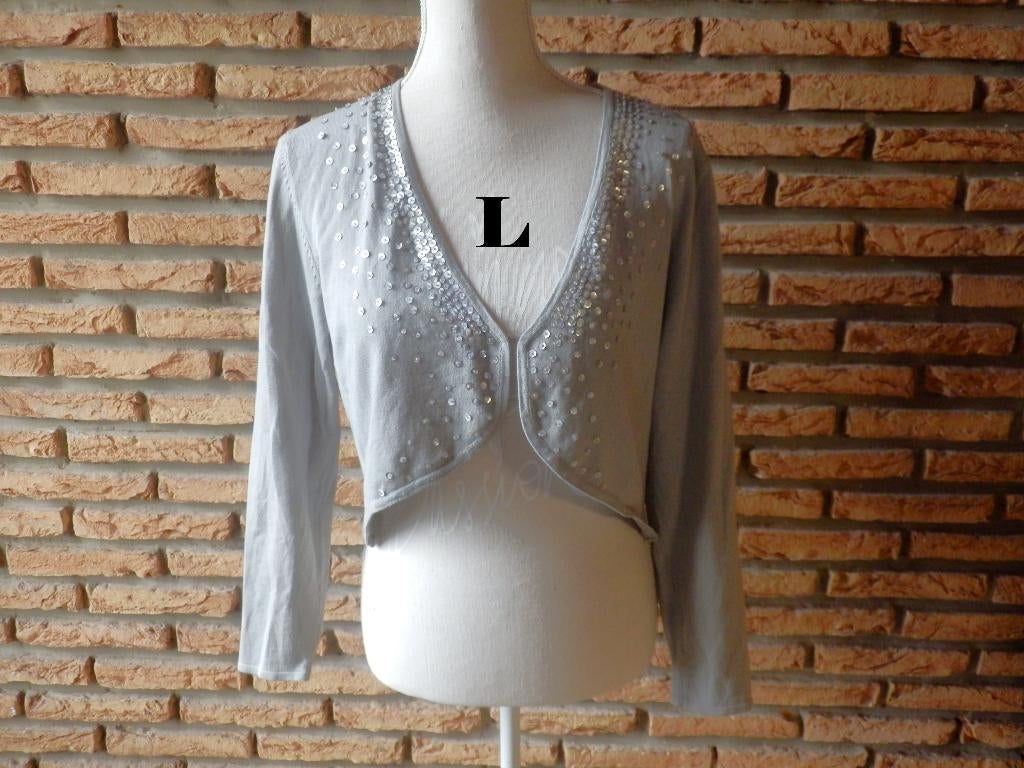 (115)- boléro femme t.L gris - M&S -, Taille 38/40 (M), Gris, Enlèvement ou Envoi, M&S Mode