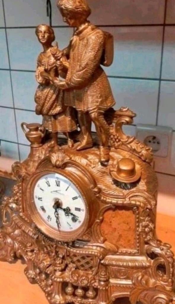 💥💯💯Lancini Italiaanse 'Lovers'  mantelklok, Antiek en Kunst, Antiek | Klokken, Ophalen of Verzenden