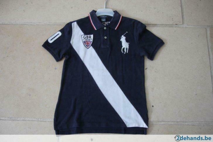 Polo garçon bleu foncé 'Ralph Lauren', taille: 10/12 ans, Garçon, Enlèvement ou Envoi, Chemise ou À manches longues, Utilisé