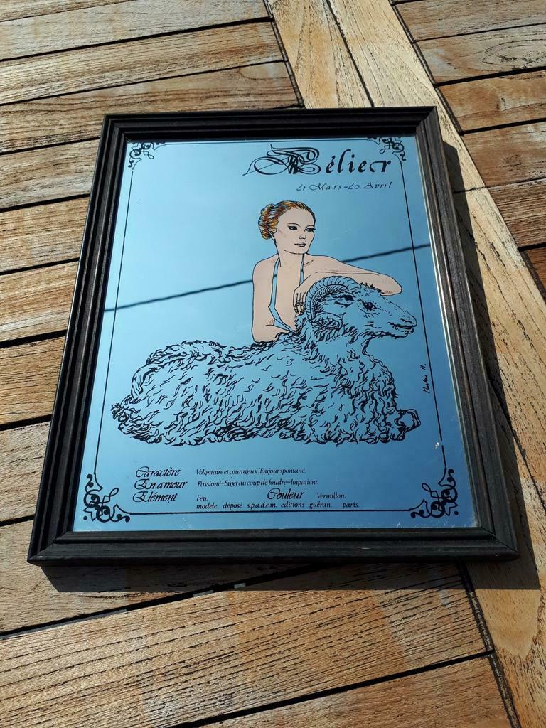 Cadre miroir Bélier, Moins de 50 cm, Enlèvement, Utilisé, Autres matériaux