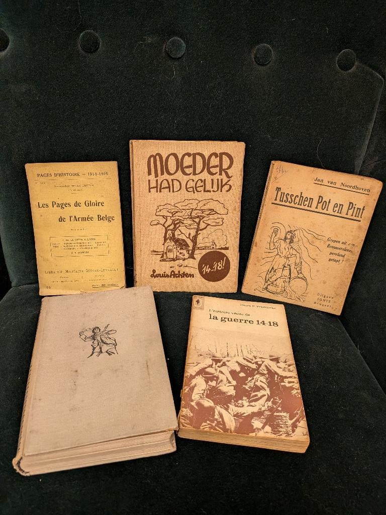 Set 5 vintage boeken Wereld Oorlog 1, 1914 - 1918, Livres, Enlèvement ou Envoi, Avant 1940, Utilisé, Général
