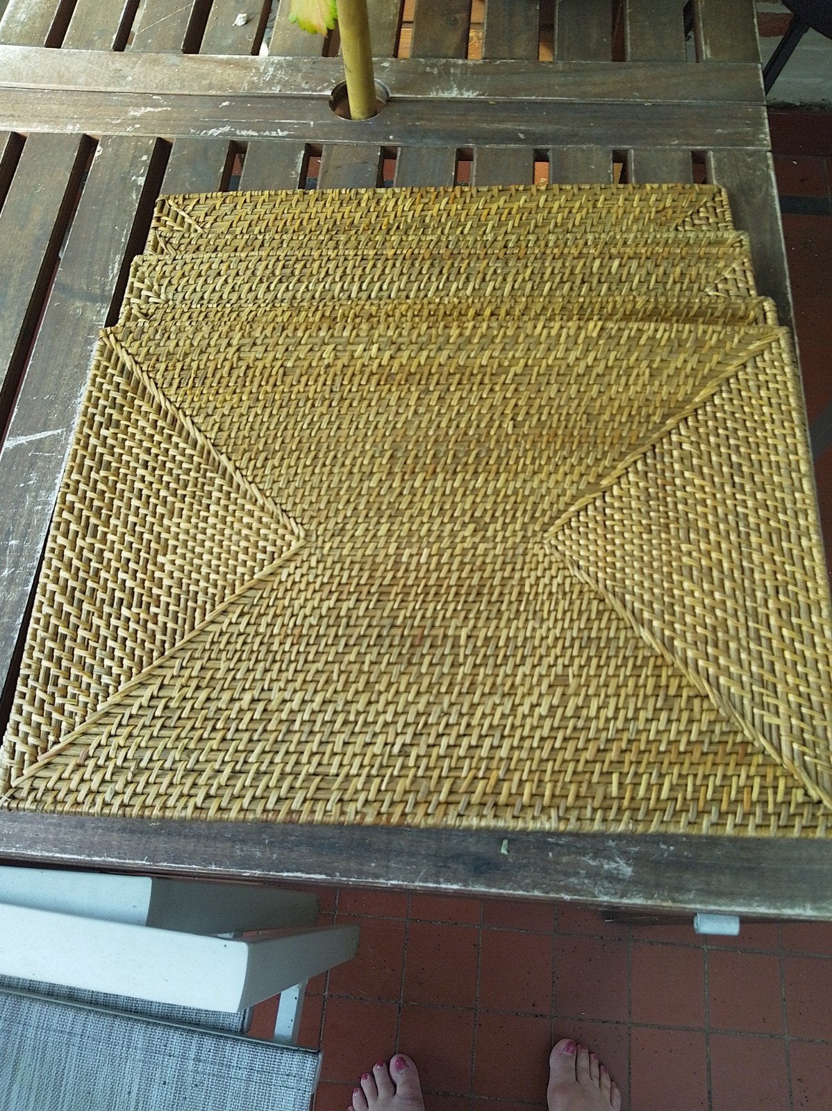 Placemats 6 stuks riet, Huis en Inrichting, Woonaccessoires | Onderzetters, Ophalen, Placemat, Overige materialen, Bruin