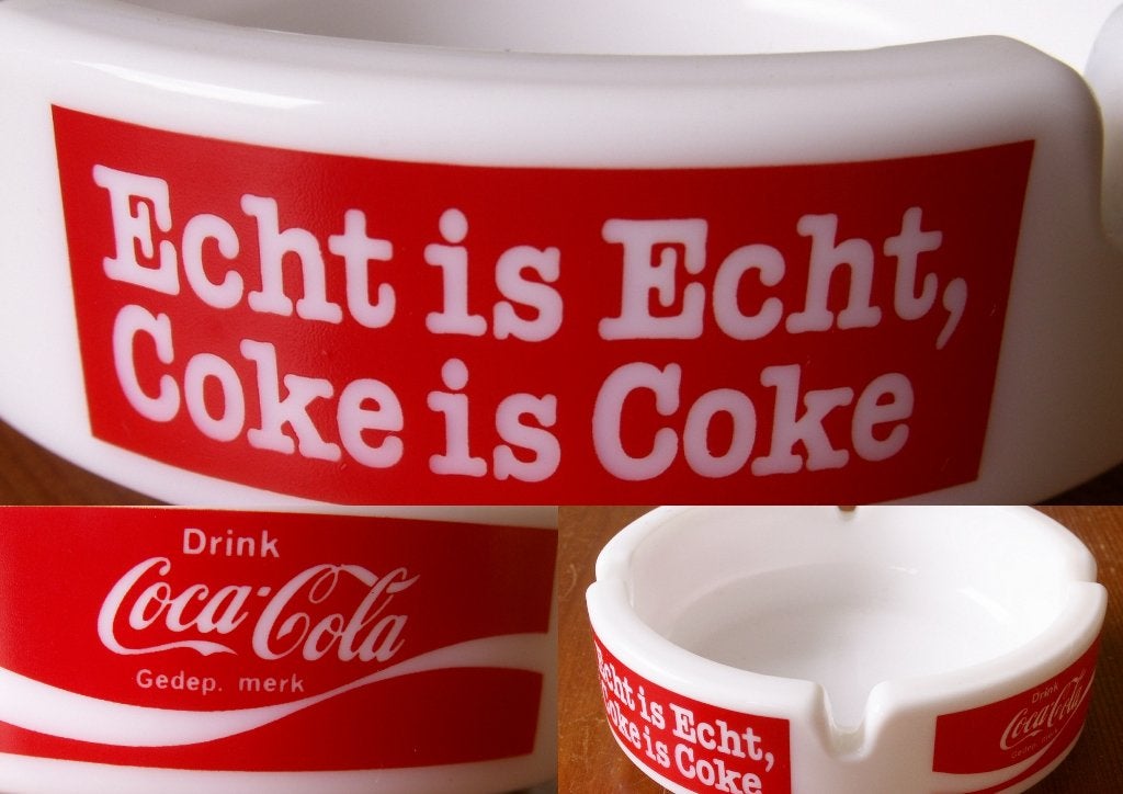 Coca Cola asbak wit Echt is Echt Coke is Coke Drink Coca-Col, Ophalen of Verzenden, Nieuw