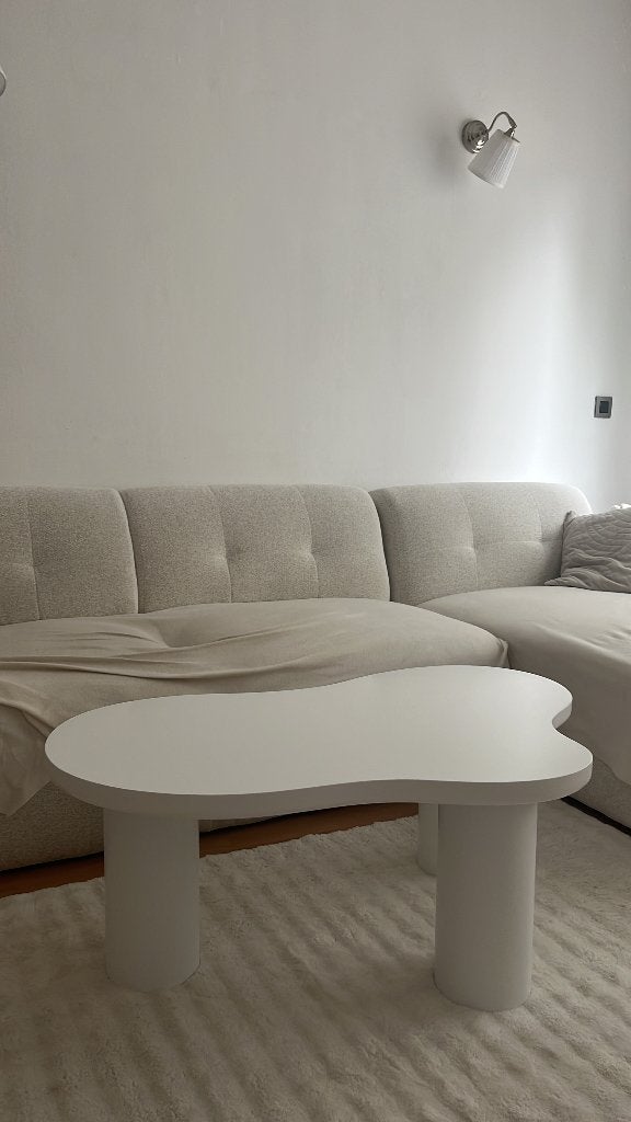 Salontafel wit ovaal, Ophalen, 100 tot 150 cm, Nieuw, 50 tot 100 cm
