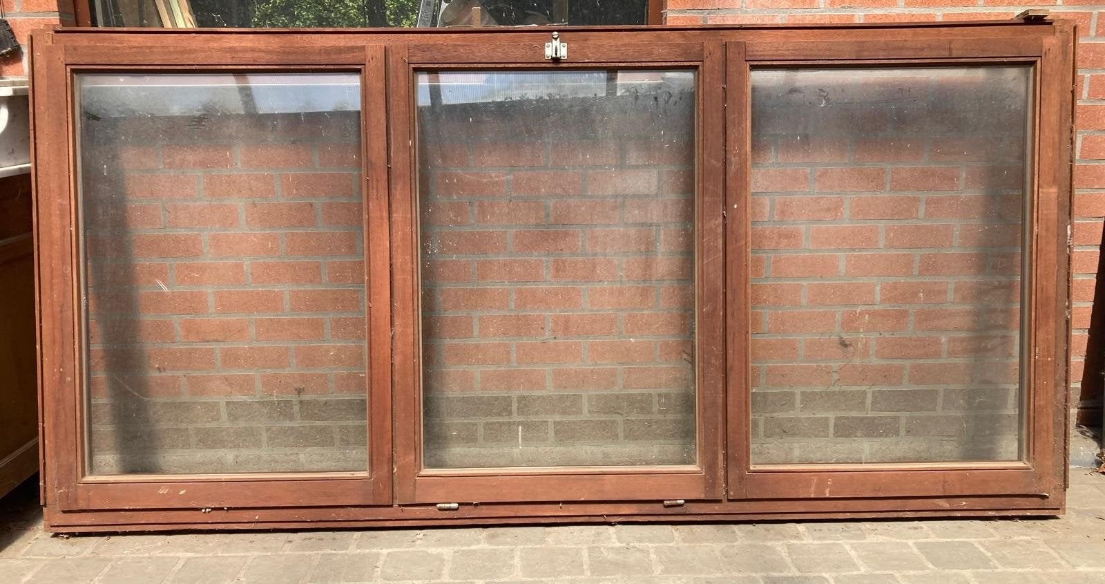 Raam dubbel glas + vensterbanken, Ophalen, Hout