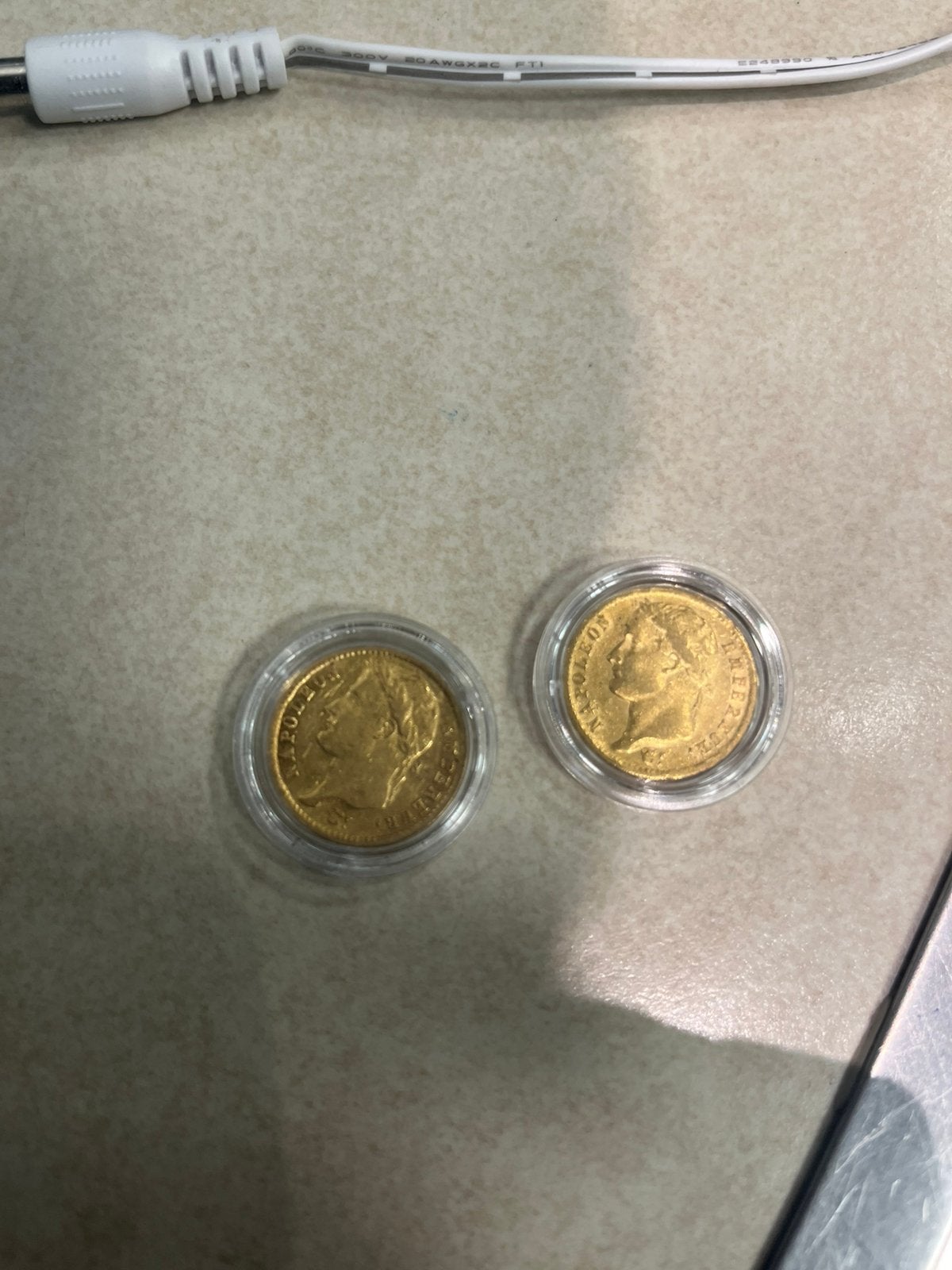 Lot 2 munten Goud 20 Francs Napoleon1ste Keizer 1810/1814 A!, Setje, Frankrijk, Goud, Overige waardes