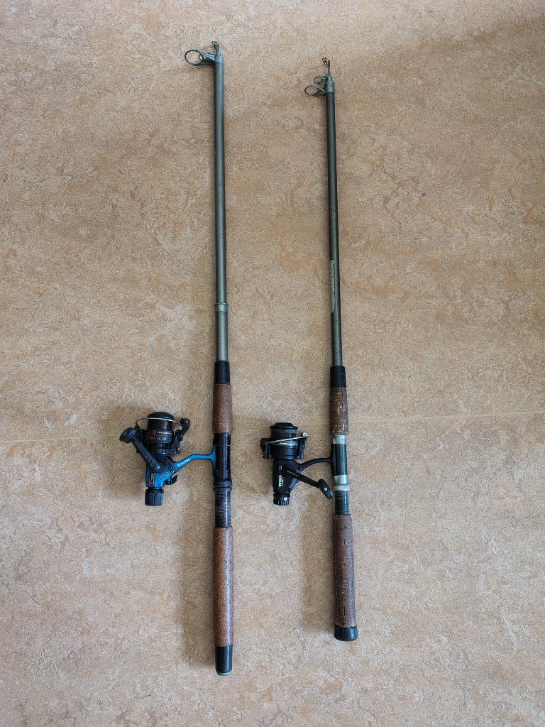 2 FOREL HENGELS + MOLENS, Watersport en Boten, Hengelsport | Algemeen, Ophalen of Verzenden, Zo goed als nieuw, Werphengel