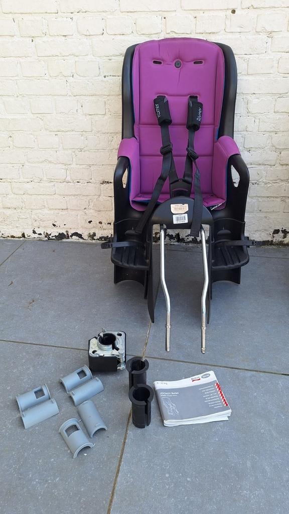 Britax Römer fietsstoel paars-blauw Jockey Comfort, Fietsen en Brommers, Ophalen, Achterzitje, Romer, Gebruikt