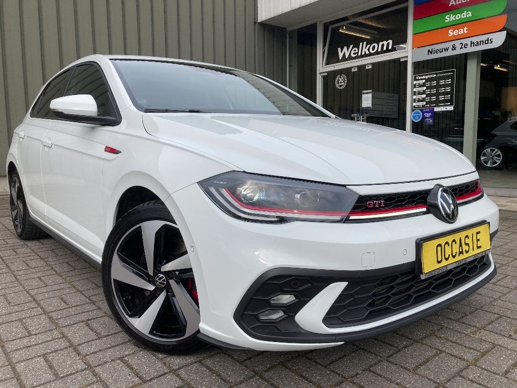 Polo GTI 207pk -AUTOMAAT -Airco -App -LED MATRIX -Topsport, Auto's, Dealer onderhouden, Stof, 4 cilinders, Wit