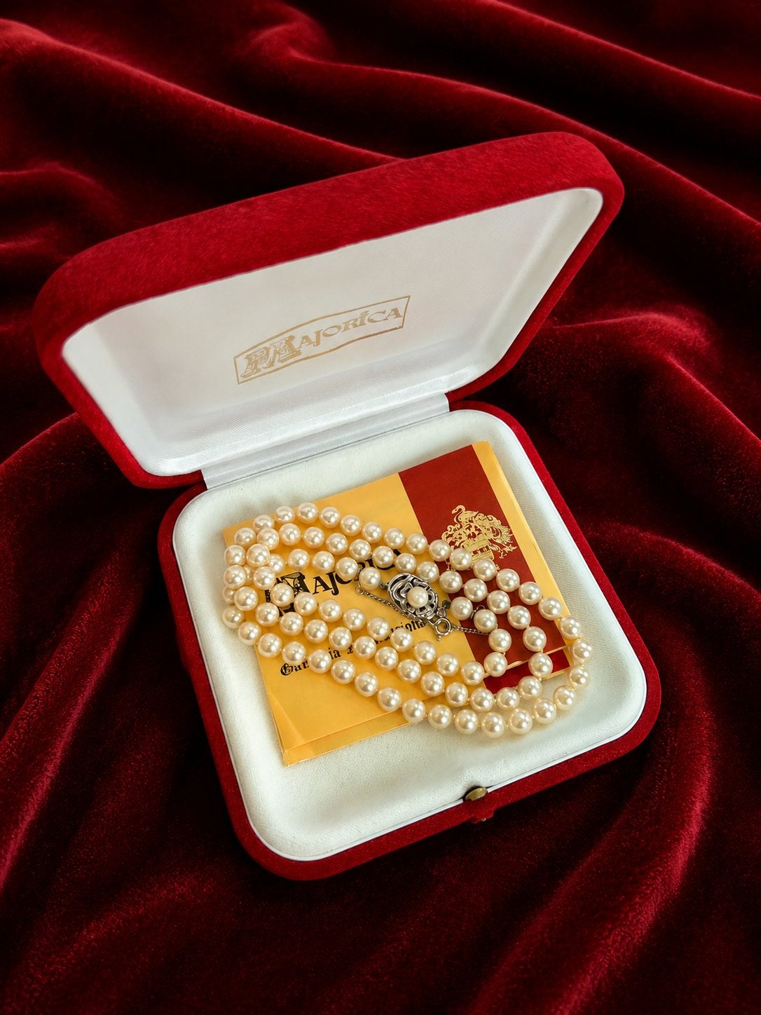 Collier en perles de Majorque authentique, Bijoux, Sacs & Beauté, Colliers, Comme neuf, Argent, Enlèvement ou Envoi