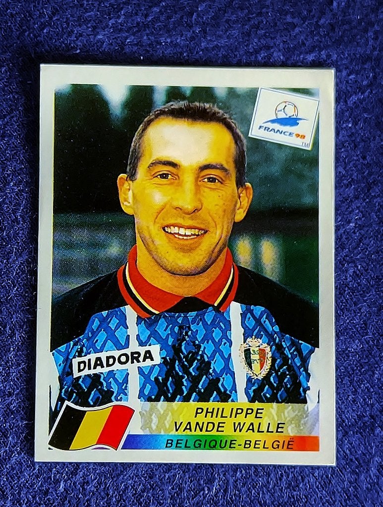 Panini sticker card voetbal WK France 1998 - Ph. Vande Walle, Ophalen of Verzenden, Nieuw, Sticker