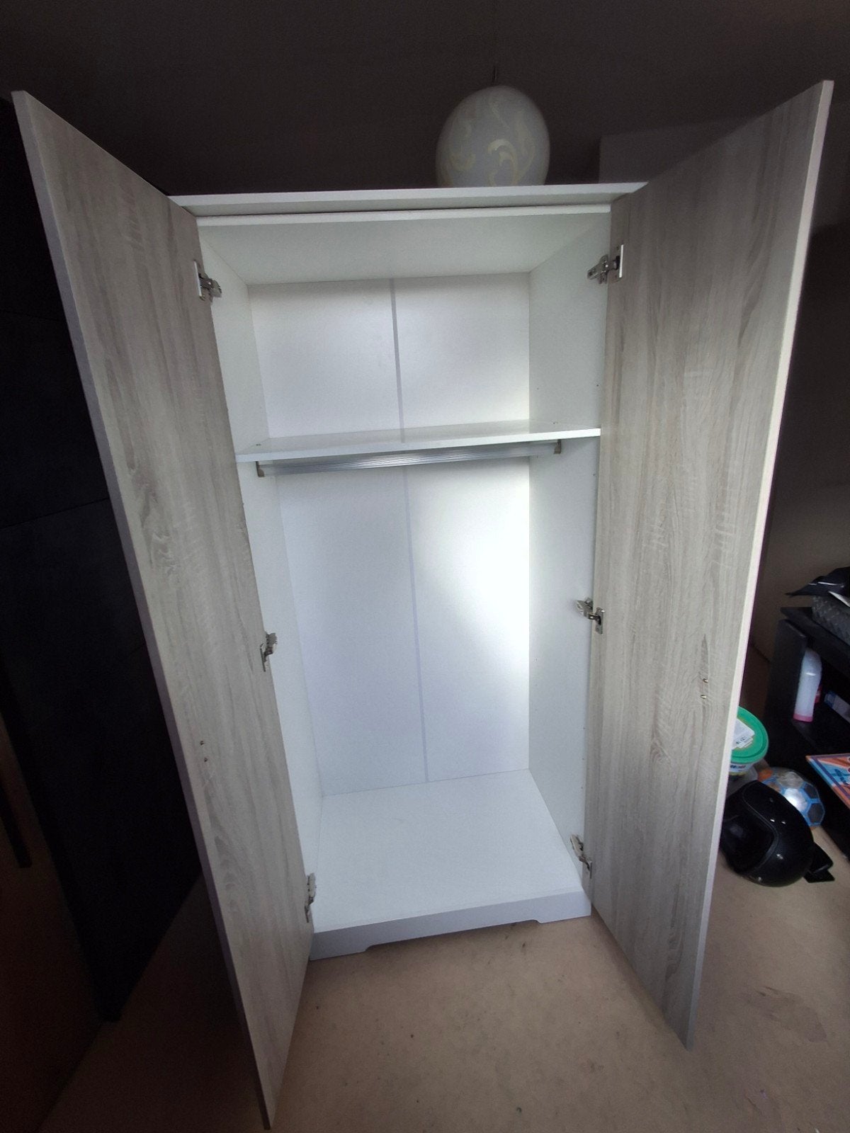Interbaby kleerkast – grijs houtdecor – goede staat, Ophalen