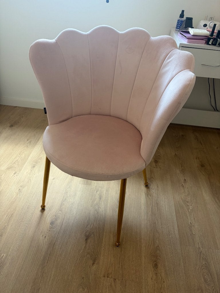 2 roze stoelen met gouden poot, Ophalen, Twee, Overige kleuren, Romantisch
